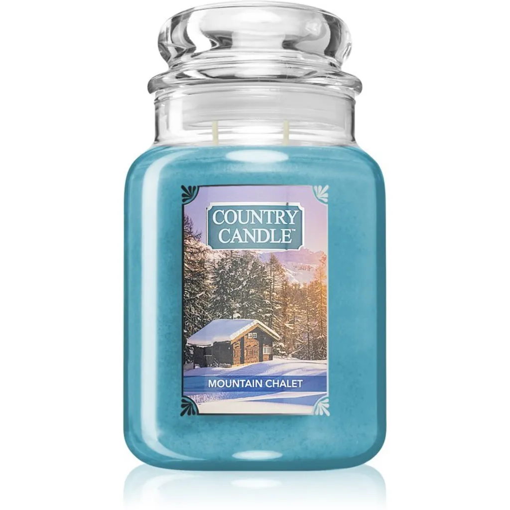 Country Candle Mountain Challet 680g - Candela Profumata Invernale 2 Stoppini