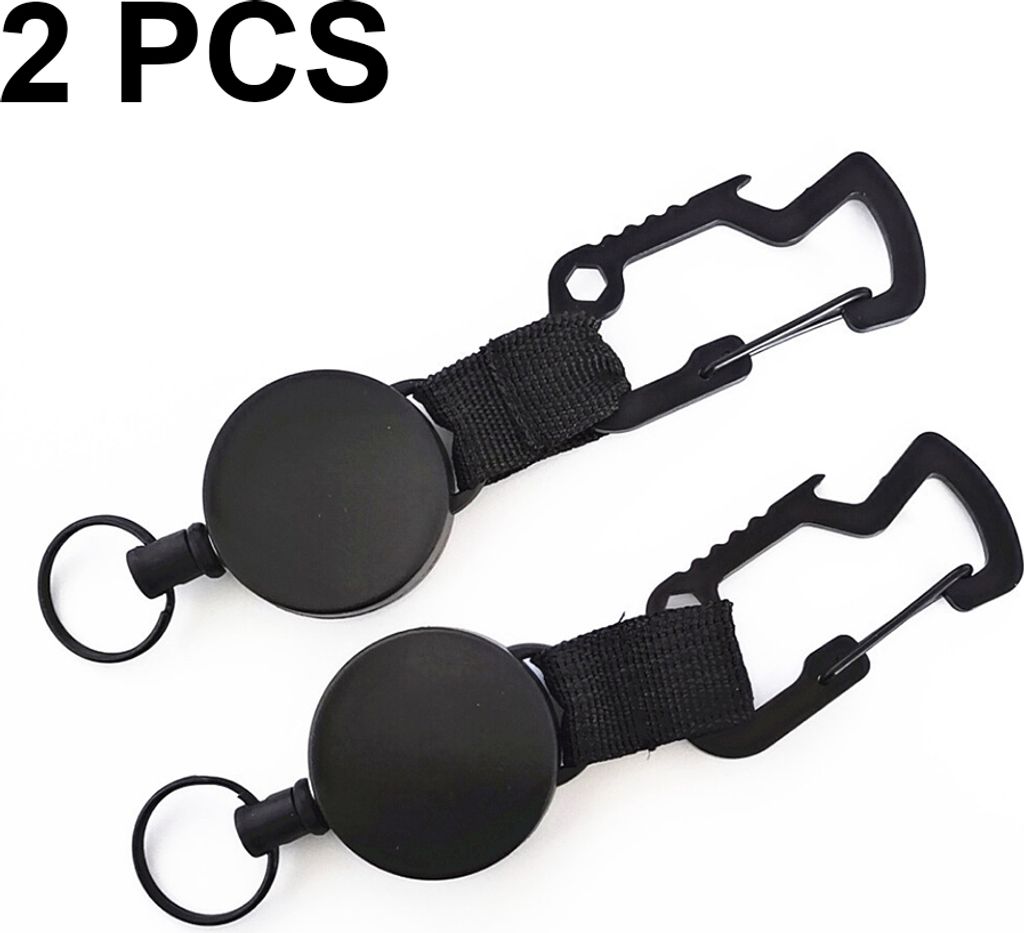 2er-Pack einziehbarer Schlüsselanhänger mit Multitool-Karabiner, Gürtelclip und Schlüsselring für Schlüsselhalter, hohe Elastizität des Stah...