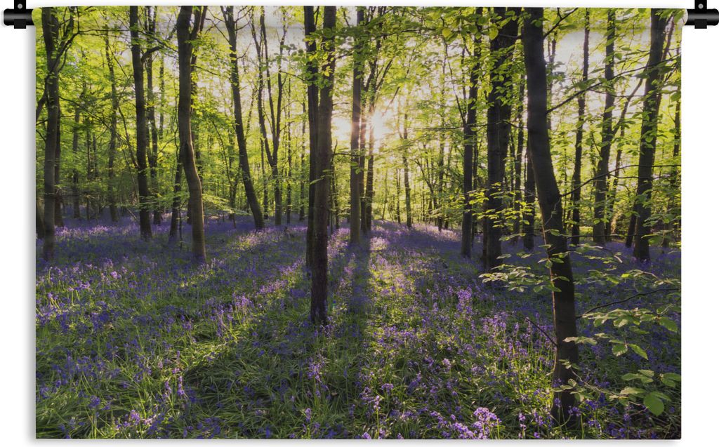 MuchoWow Wandteppich Wandbehang Wald - Blumen - Lavendel 120x80 cm Tapisserie Dekoration Wandtuch - Wanddekorationen - Wandtücher