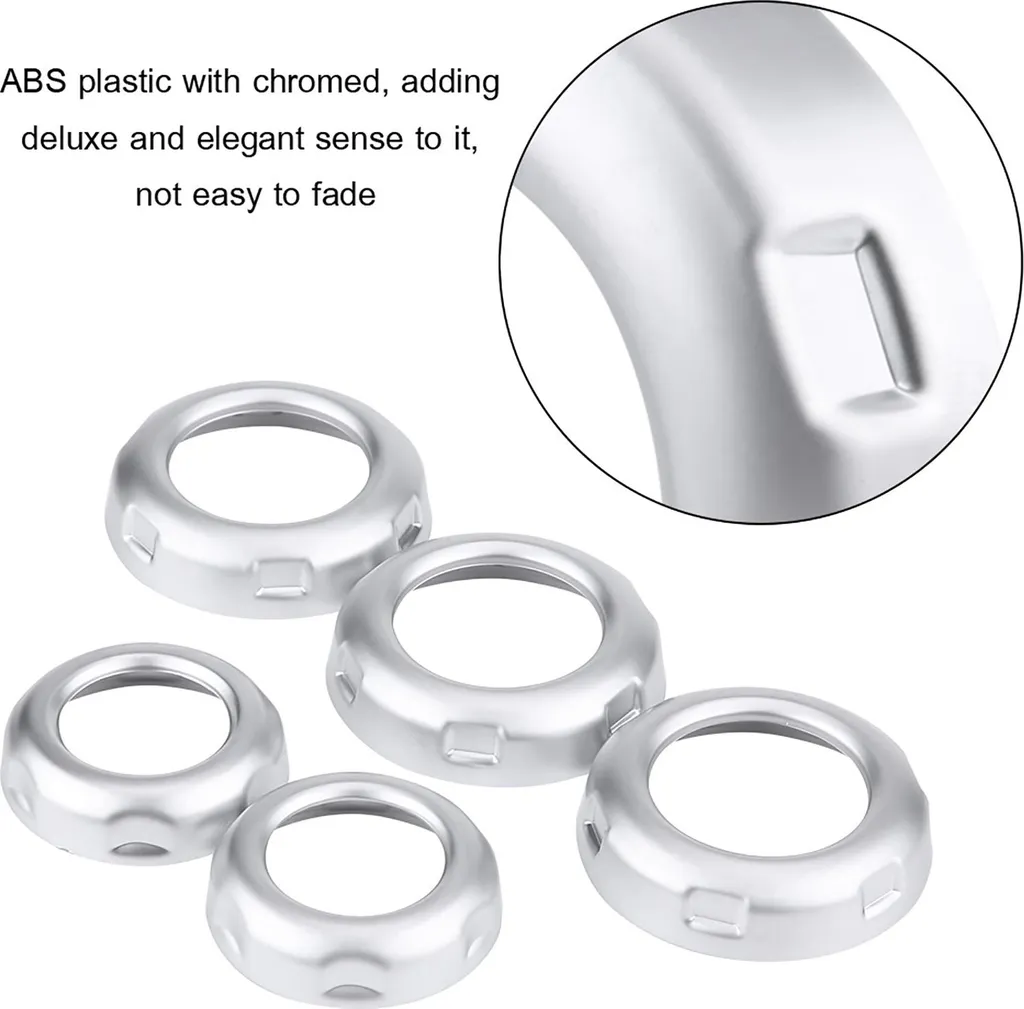 Cache Bouton Climatisation pour Rénovation Intérieur Auto en Chrome Argent - 4