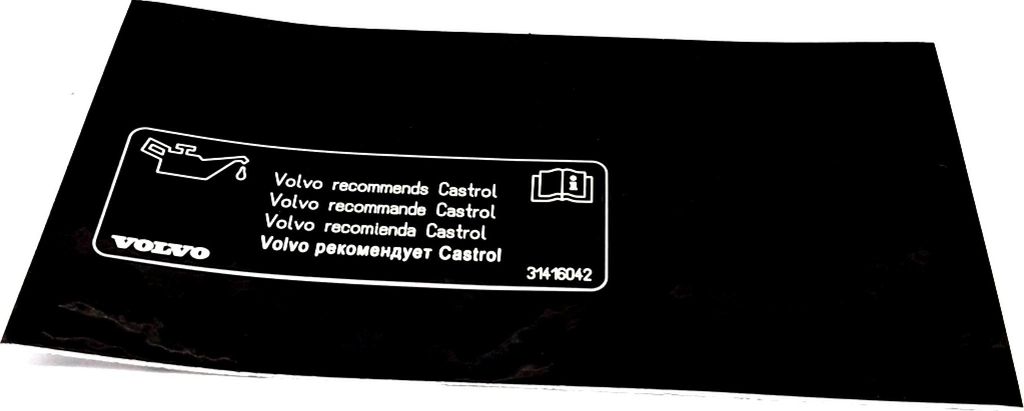 VOLVO-Motorinformationsaufkleber Castrol OE-Öl 31416042