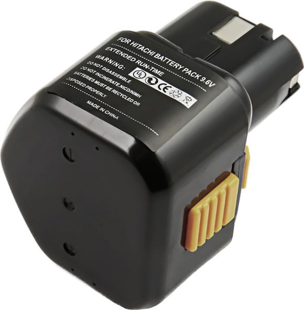 Avizar, Austauschakku für Hitachi D10-DD / D10-DG / EB 9B Ni-MH 9,6V 2000mAh, Schwarz