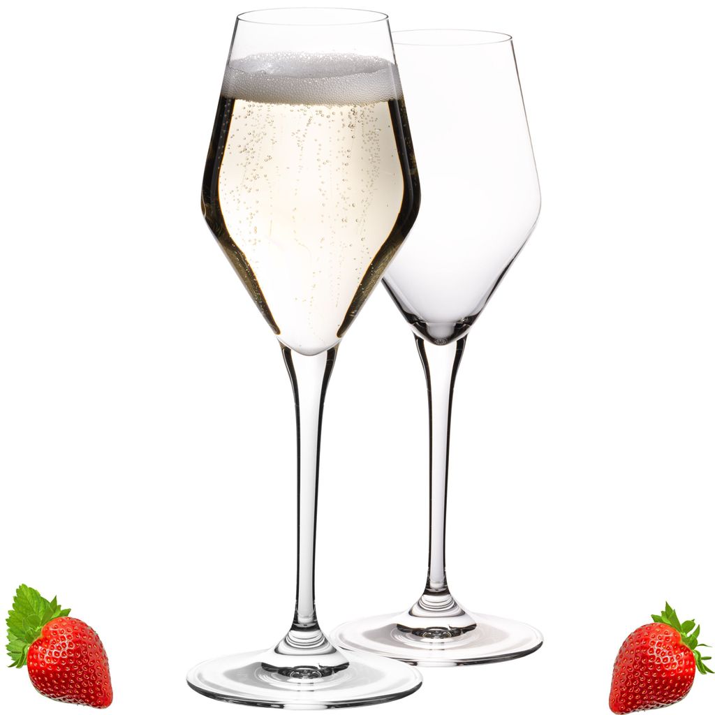 IMPERIAL Sektgläser 170ml Serie "Rom" Set 2-Teilig Champagnergläser aus Crystalline Glas Sektglas Spülmaschinenfest