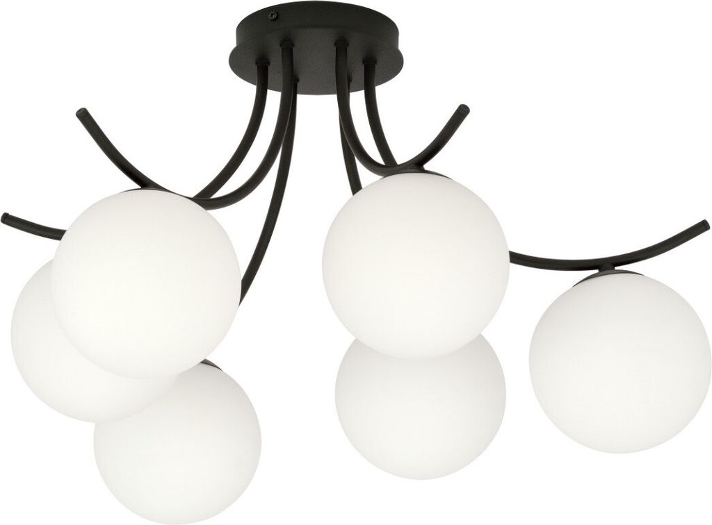 Luster Emibig 6xE14 40W BOSTON 6 BLACK/OPAL 1109/6 Obrázok produktu 