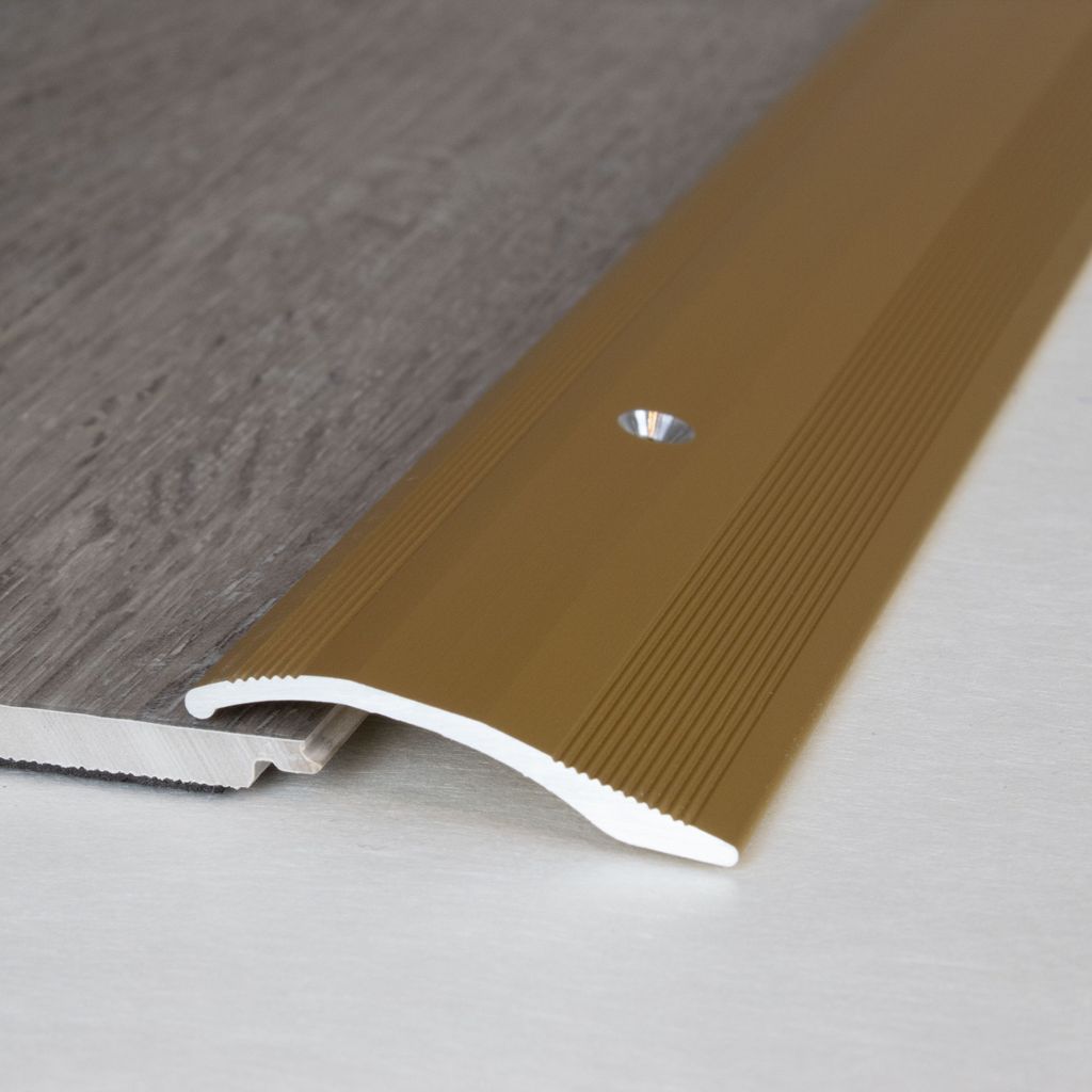 PROVISTON | Übergangs- & Ausgleichsprofil | Aluminium | 40 x 2 - 16 x 1000 mm | Silber | Bodenprofil | Metallprofil | Übergangsschiene