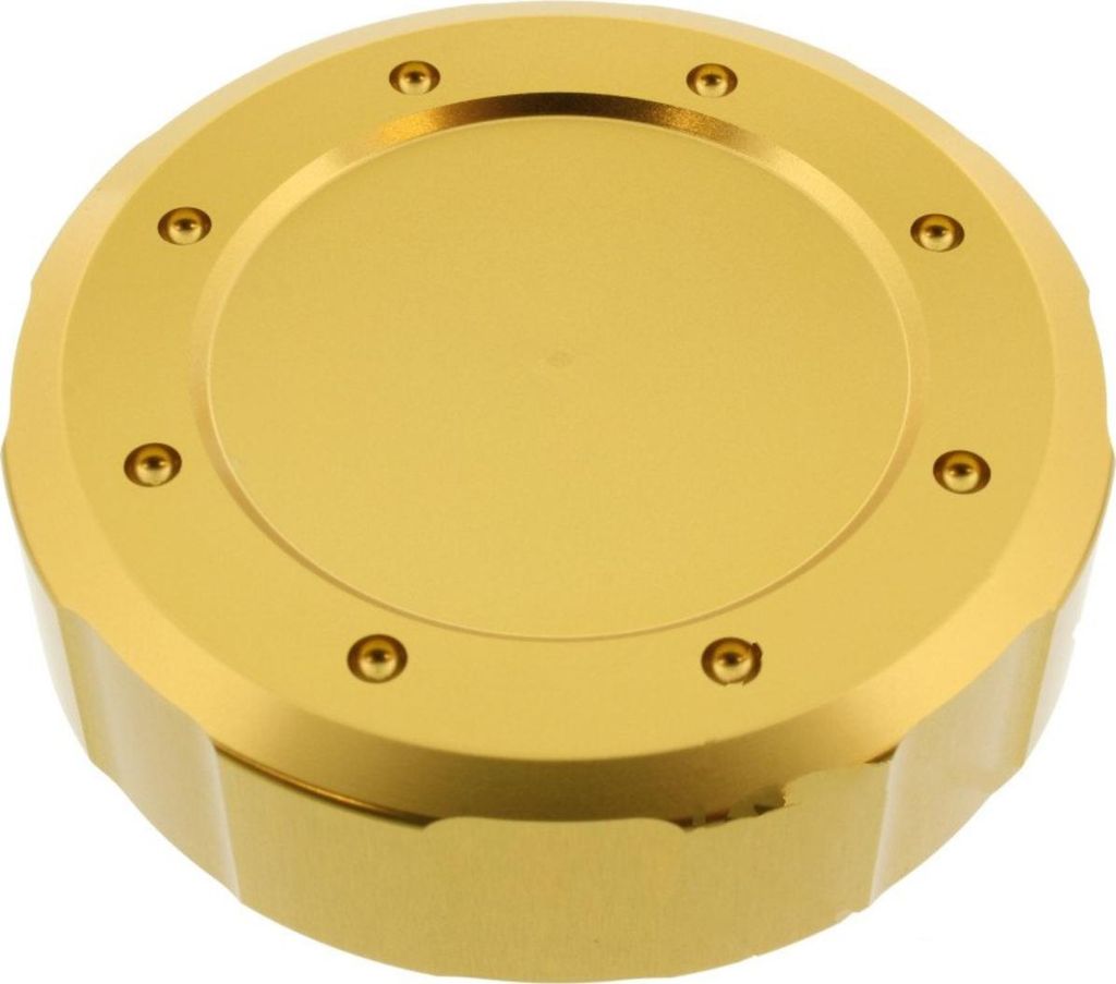 Deckel für Bremsflüssigkeitsbehälter JMP 61mm Aluminium gold, Honda CBF F / FA A , Yamaha FZS Fazer S YZF-R6 125 / 250 / 400 / 500 / 550 / 600 /...