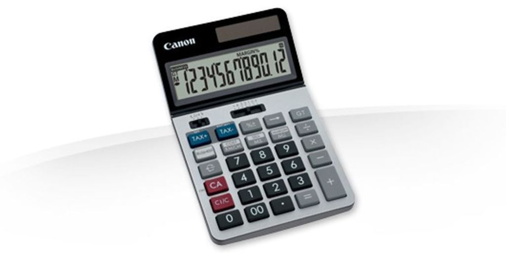 Canon KS-1220TSG, Desktop, 12 Ziffern, 1 Zeilen, Display klappbar, Batterie/Solar, Schwarz, Blau, Rot, Silber