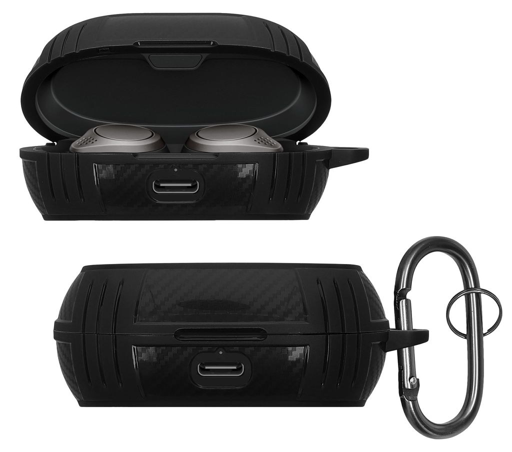 kwmobile Hülle kompatibel mit Jabra Elite 7 Pro / Elite 7 Active Hülle - TPU Case - Schutzhülle für Kopfhörer - Cover in Schwarz