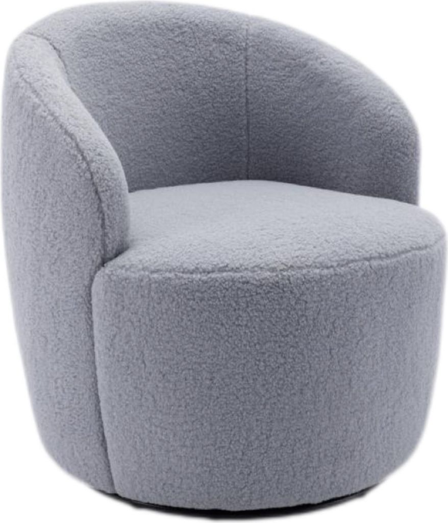 Polsterstuhl mit Fassstuhl Wohnzimmermoebel Akzentsessel Drehstuhl Einzelstuhl Teddystoff Hebevorrichtung Einzelsofa Stilvoller Wohnzimmerstuhl