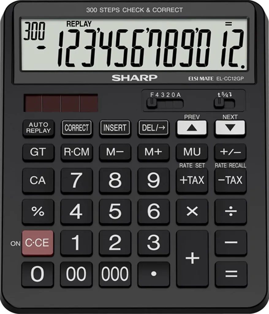 Calculatrice de poche Sharp SH-ELCC12GP avec écran LCD 12 chiffres