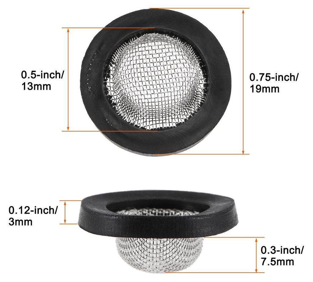12er Pack Gummi Unterlegscheiben Wasserhahn Sieb Wasserhahn Filter 19mm AD 13mm ID 3mm Dicke Dichtungsringe Dichtungsring mit Edelstahl Eingangsfil...