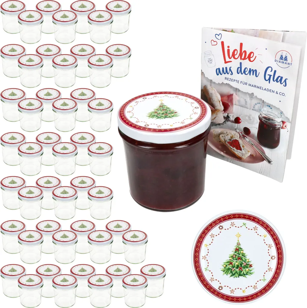set di 50 tumbler 350ml vaso per conserve + coperchio TO 82 sogno di Natale + libretto