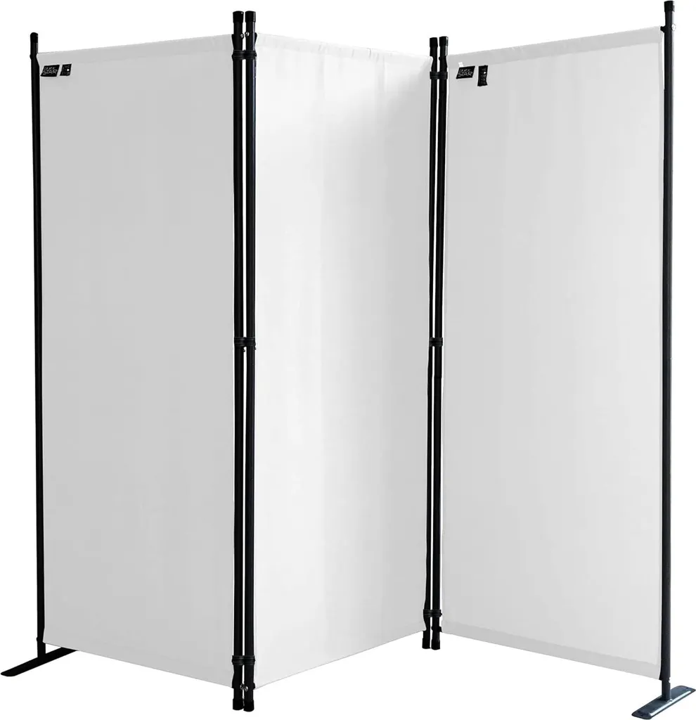 Cloison de séparation pour balcon blanc - Paravent pliable en tissu 170cm