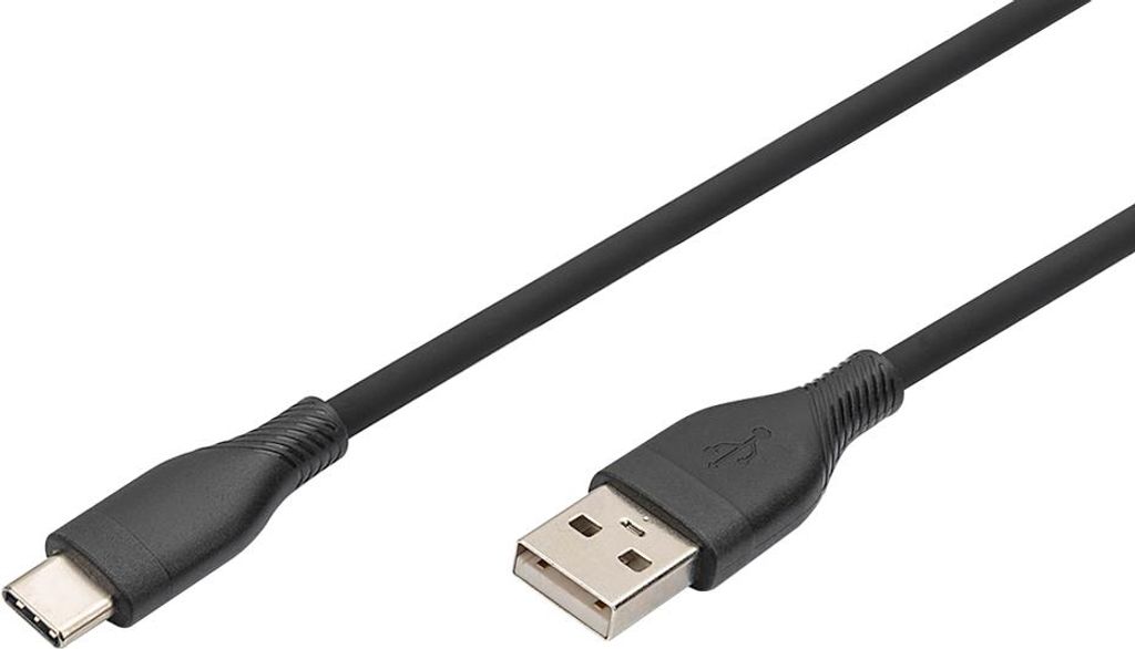 DIGITUS USB 2.0 Silikon-Anschlusskabel USB-C - USB-A 0,5 m