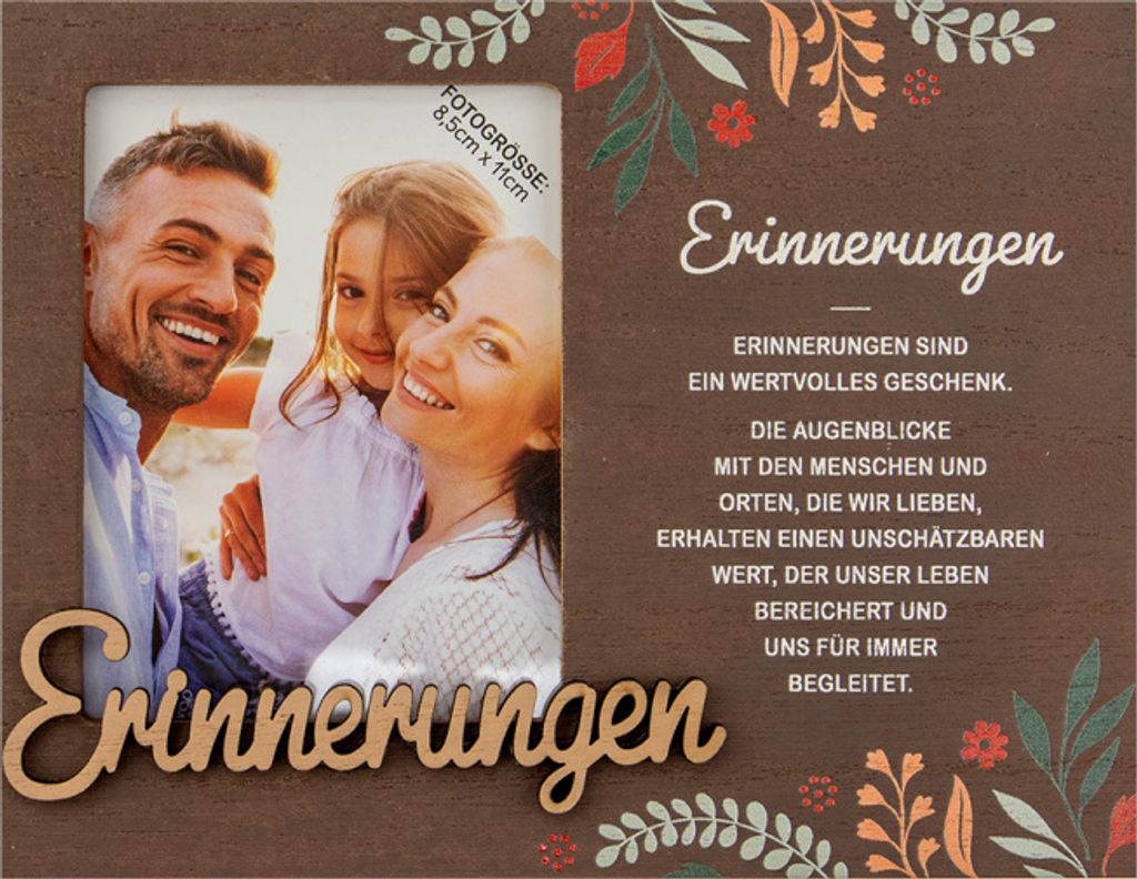 Personalisierter Bilderrahmen für Erwachsene, Kinder, Babys in Holzoptik mit Spruch -Bilderrahmen Erinnerungen