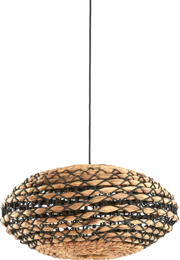 Lampadario Tripoli in Rattan Nero 60cm Light & Living - Stile Rustico