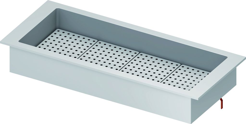 Eiswanne "Drop-In" 4x GN1/1 1480x620x210 mm Edelstahlabdeckung