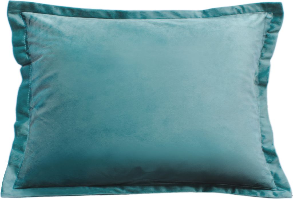 Kissenbezug 30x50 cm petrol samt weich mit 2 cm Steg Kissenhülle Plüsch Kissen