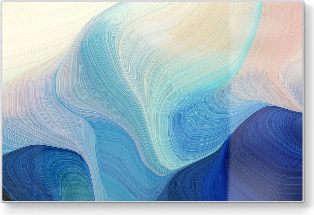 DEQORI Schneidebrett Glas 30x20 cm 'Polychromer Farbfluss' Schneideplatte groß
