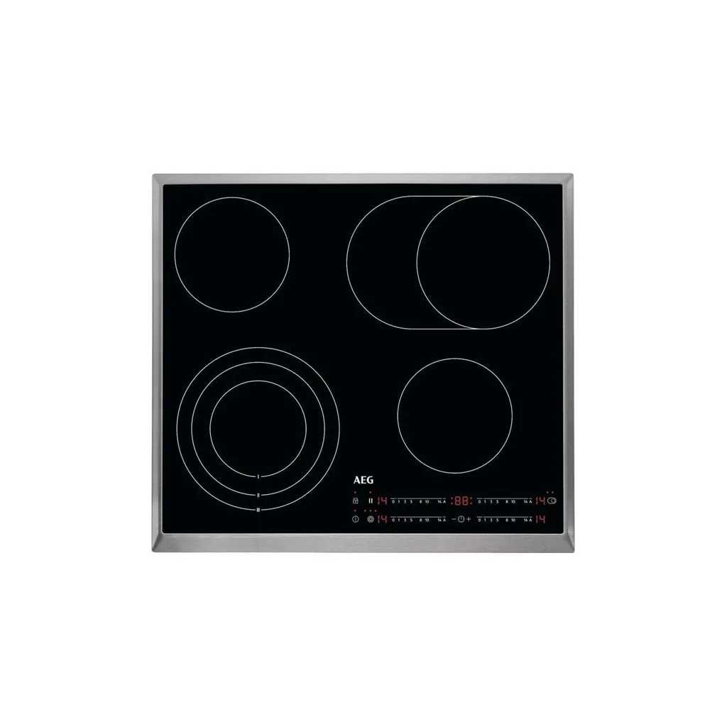 Table de Cuisson Vitrocéramique AEG HRB64478XB Plaque de 60 cm avec Cadre