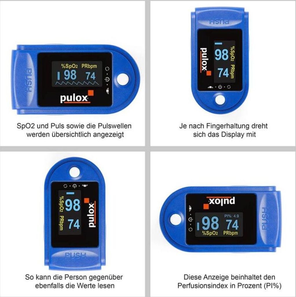 Pulox prstový pulzný oxymeter PO-200 White, pulzný Obrázok produktu 4