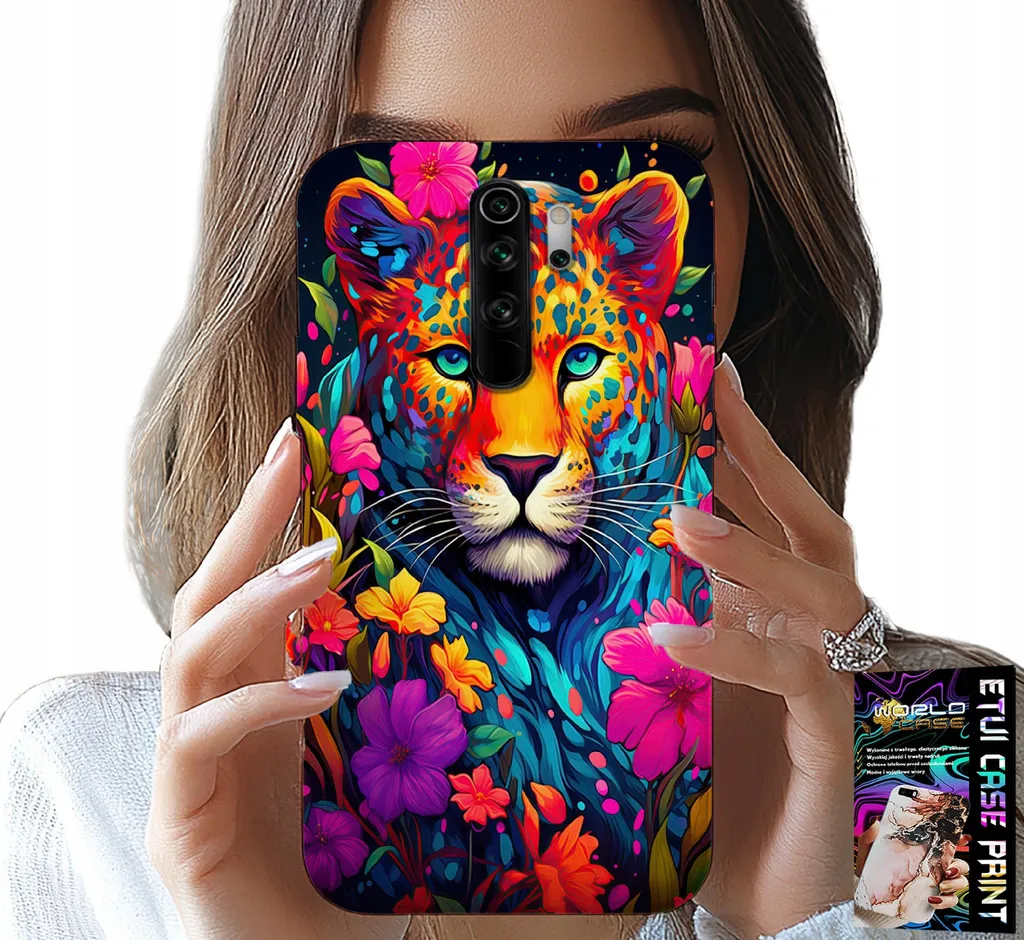 Cover Xiaomi Redmi 9 Design Tigre & Fiori | Sottile e Brillante