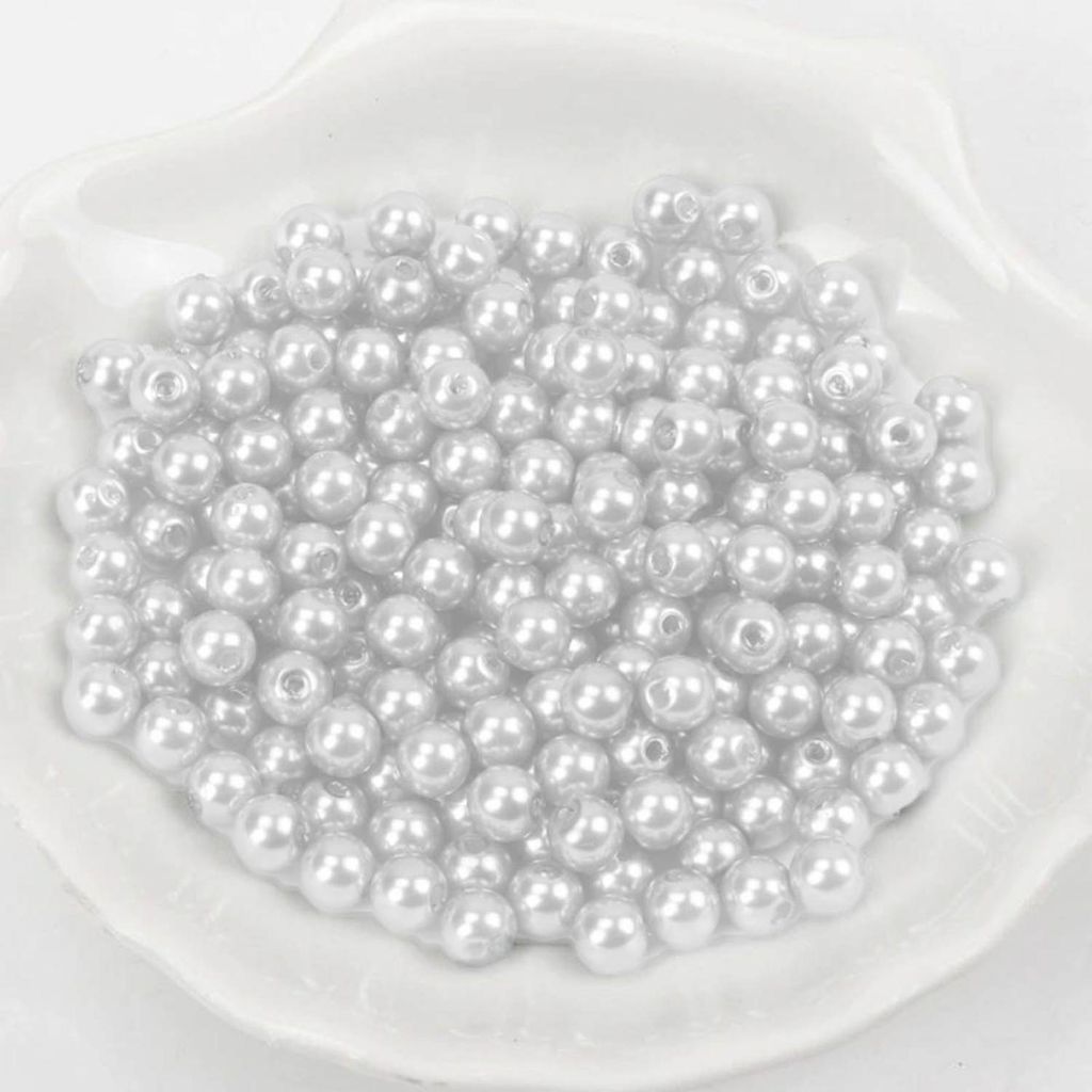 Perline di cera circa 600 pezzi, 4 mm, bianche Immagine del prodotto 