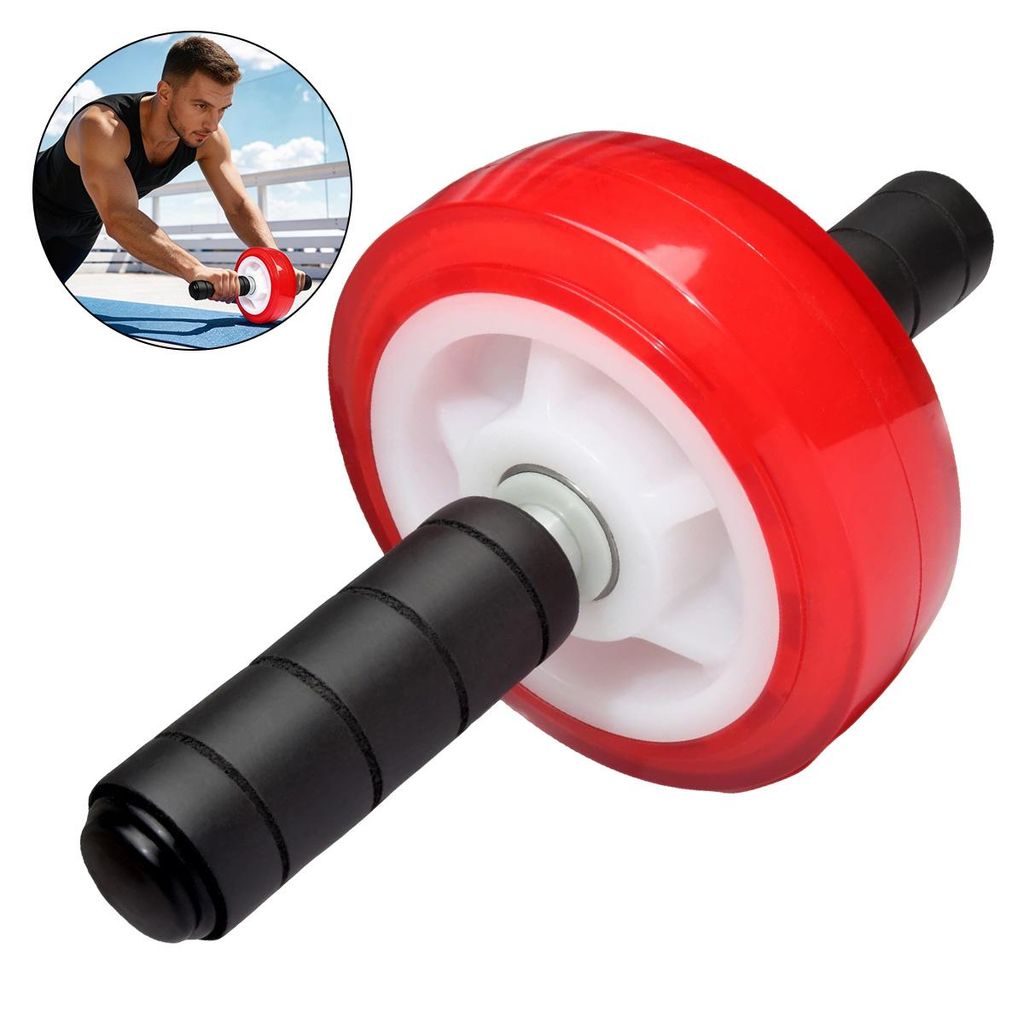 Ab Roller Bauchtrainer Fitness Rad mit Stahlachse bis 100kg rutschfest leise Kugellager Core Training für Zuhause Gym