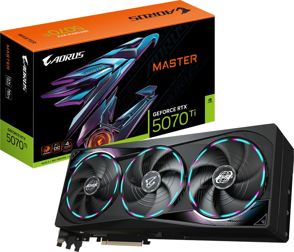 GIGABYTE GeForce RTX 5070 Ti AORUS MASTER 16G, Grafikkarte, (DLSS 4