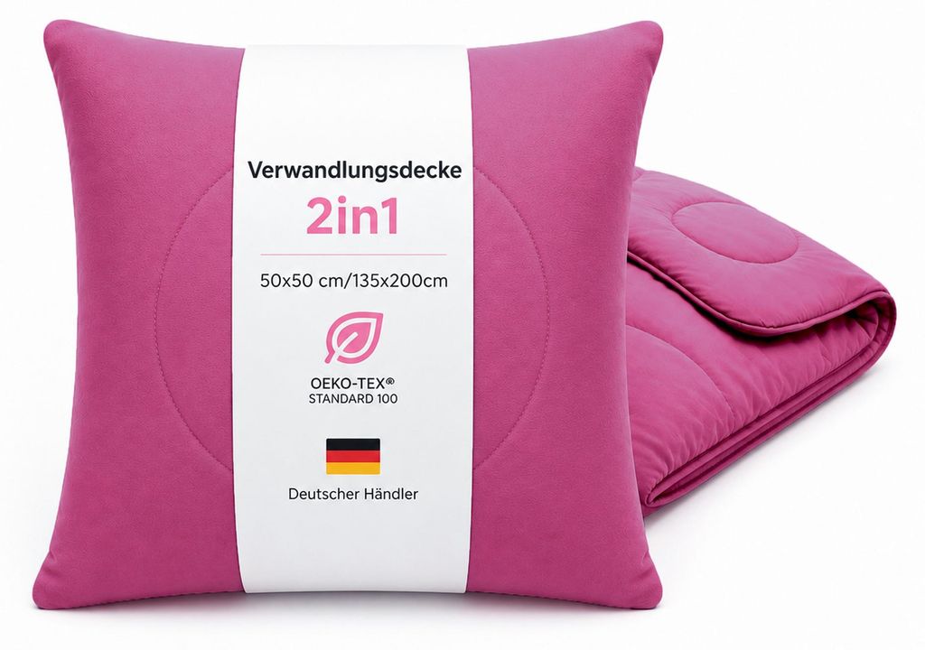 Přestýlací deka 2 v 1 – 135 × 200 cm, fuchsiová Obrázek produktu 