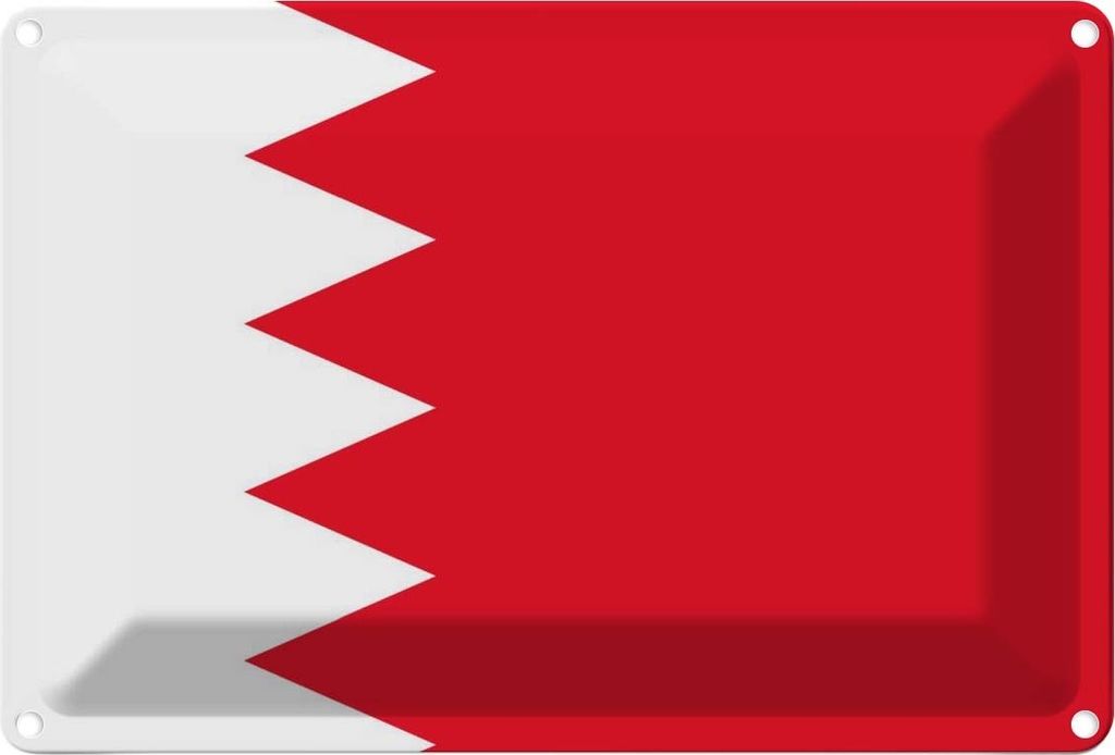 vianmo Blechschild 20x30 cm Bahrain Bahrains Fahne Flagge Wappen