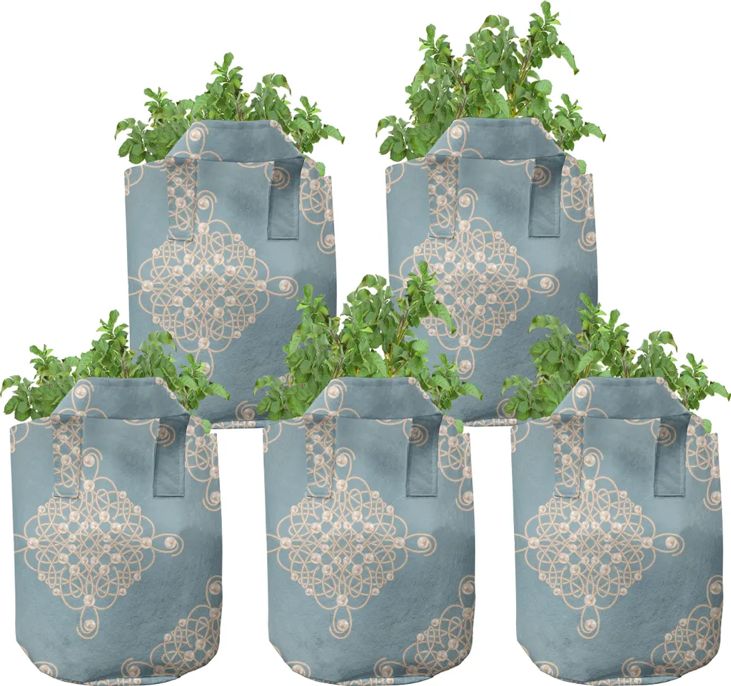 Pots en Tissu Respirant avec Poignées 5 Gallons Motif Sailot Knot Tan