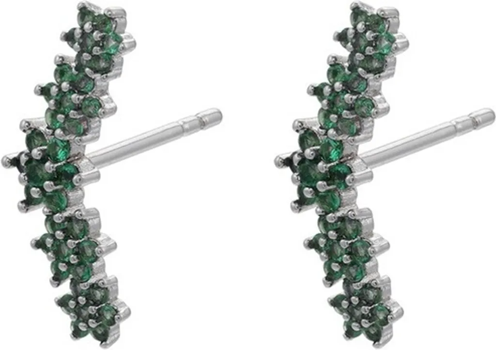 Orecchini Fiveflower in Argento e Verde - Eleganza e Comfort KP21703