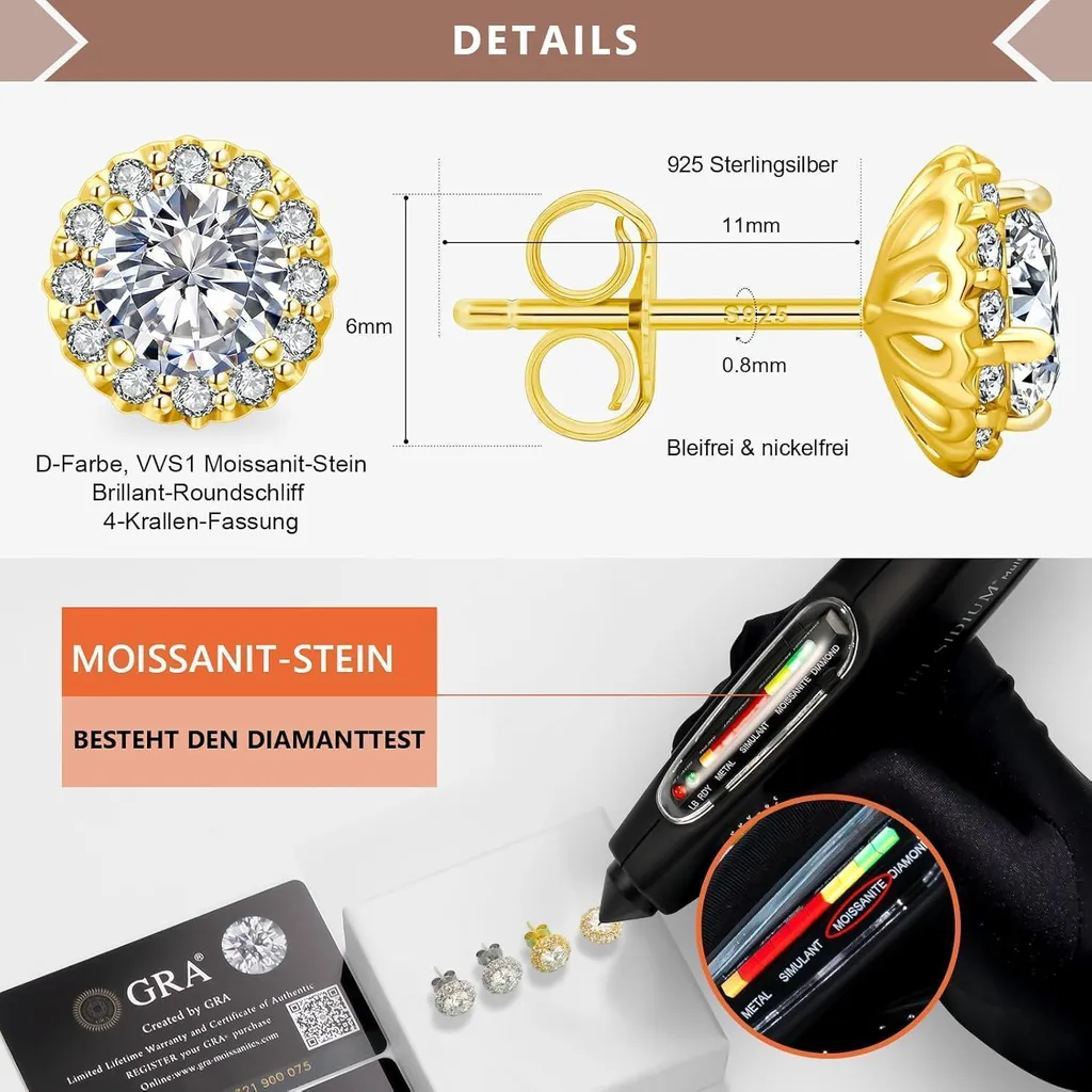 Orecchini Zirconia Cubica Argento 925 per Donna Uomo