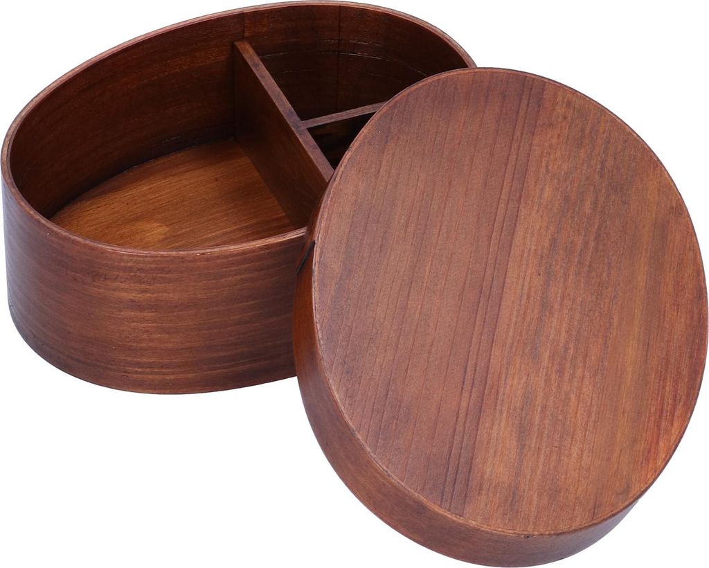 Ovale Form Bento Box hölzerne Sushi Lunch Box Food Storage Container für Erwachsene Student Arbeiter