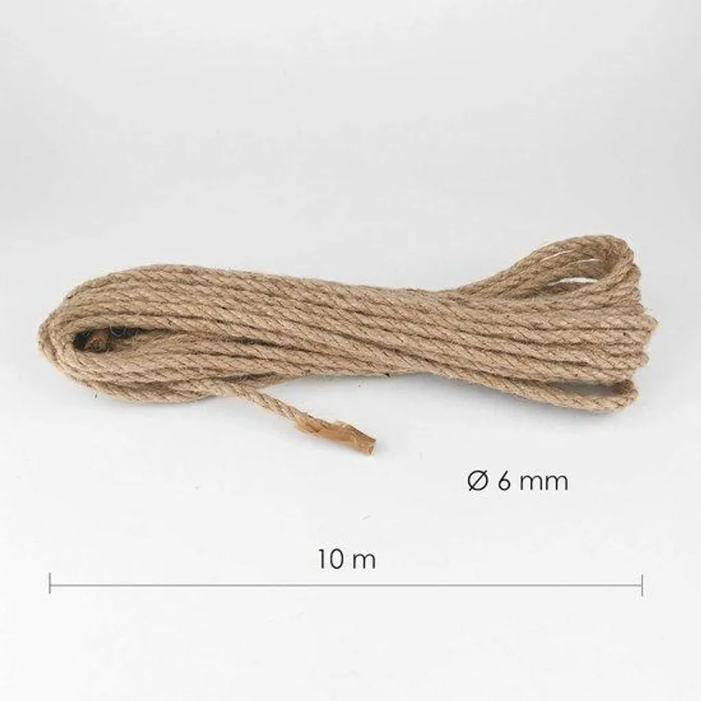 Corde de jute et chanvre 6 mm - Solution d'attache naturelle de 10 m