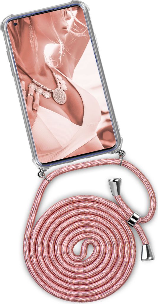 TWIST-Case + TWIST-Cord für OnePlus 8 Pro, Farbe:Shiny Blush (Silber)