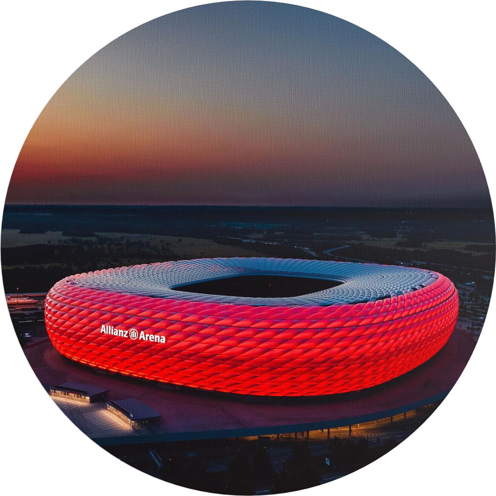 DEQORI Fototapete rund Ø 120 cm 'Allianz Arena, München' Wand Tapete Leinwand Sticker