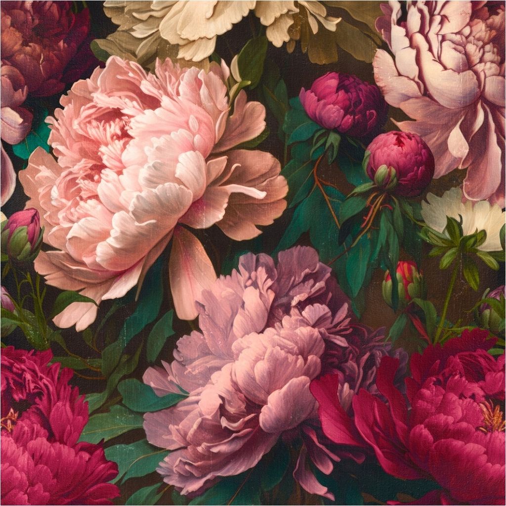 Fototapete Blumen M1-No.11745 | Vliestapete Rosen | Rosa | Rot | Pfingstrosen | Wohnzimmer | Küche