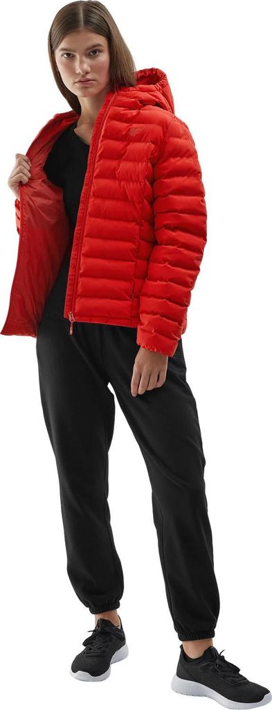 4FElegante Damen Daunenjacke, Rot, Größe S, Stilvolles Design & Funktionalität