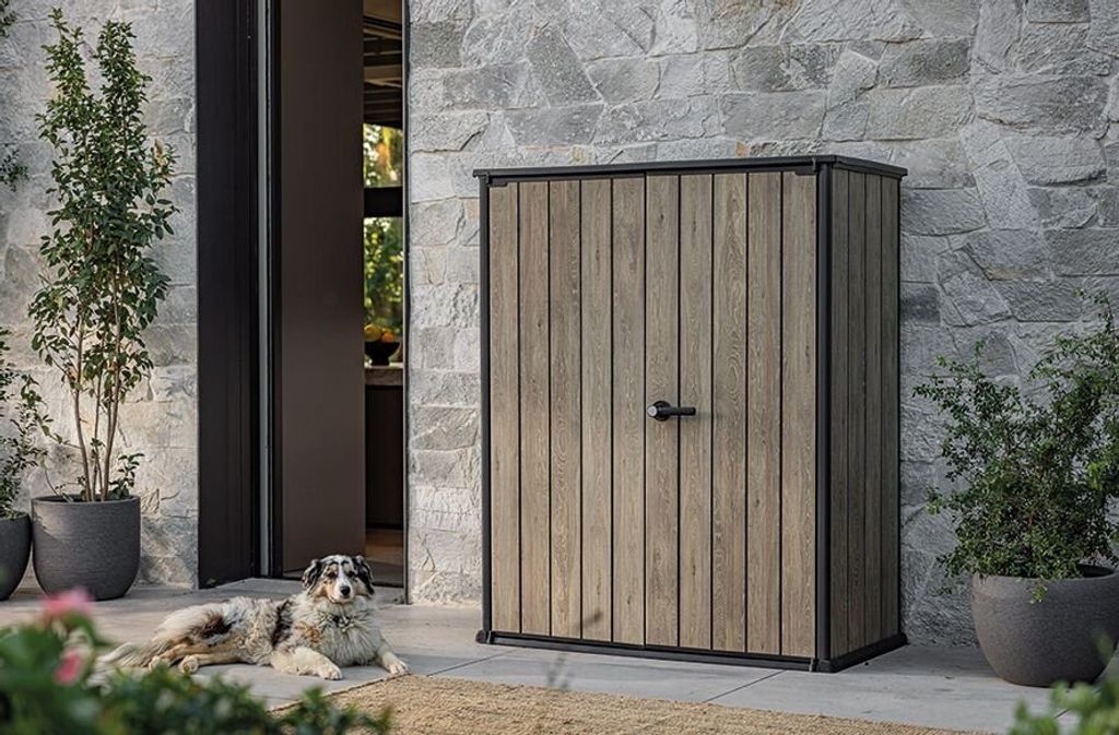 Gartenschrank Keter Signature Ashwood Alto inkl. 2 Regale Produktbild 