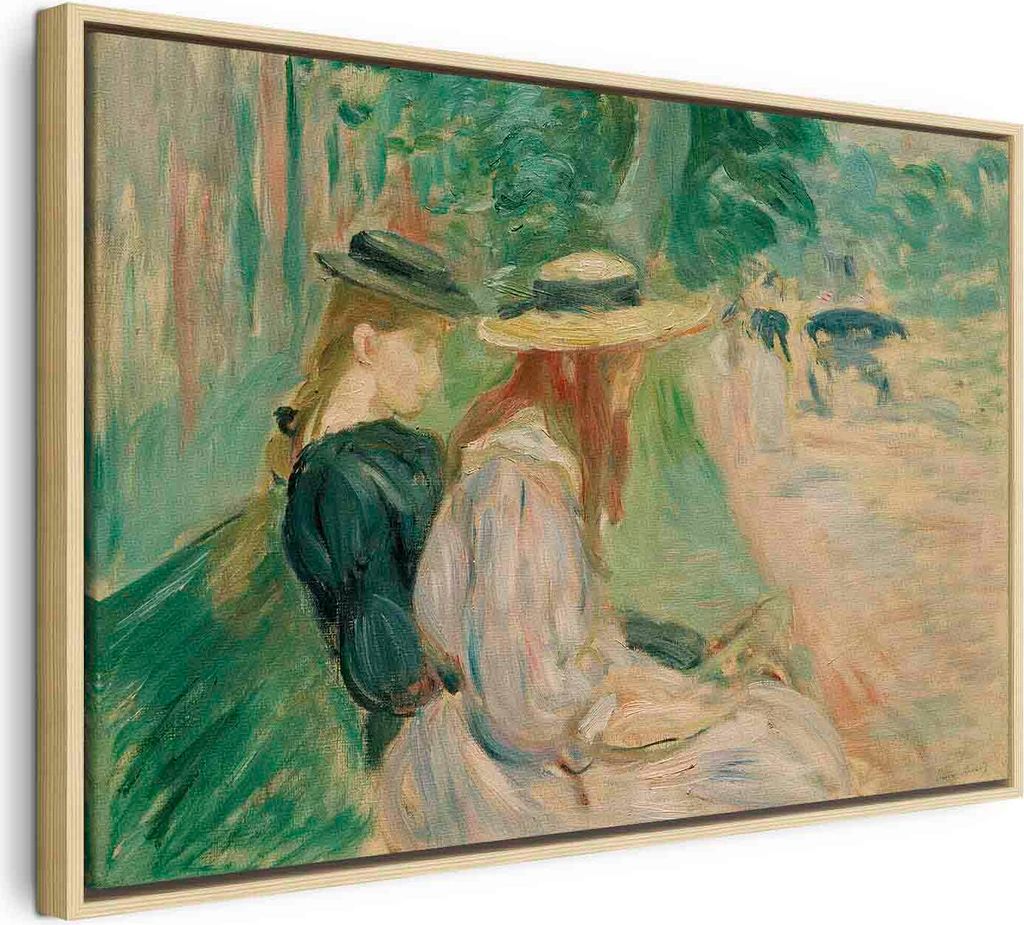 Italienischer Leinwand Leinwandbild - Sur un banc de Bois de Boulogne (Berthe Morisot) 60x40 cm Reproduktionen l-F-12348-b-a