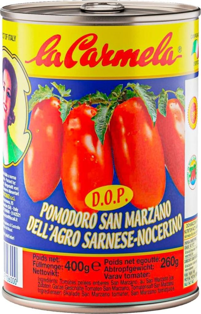 Pomodoro San Marzano 400g geschälte Tomaten - La Carmela Produktbild 