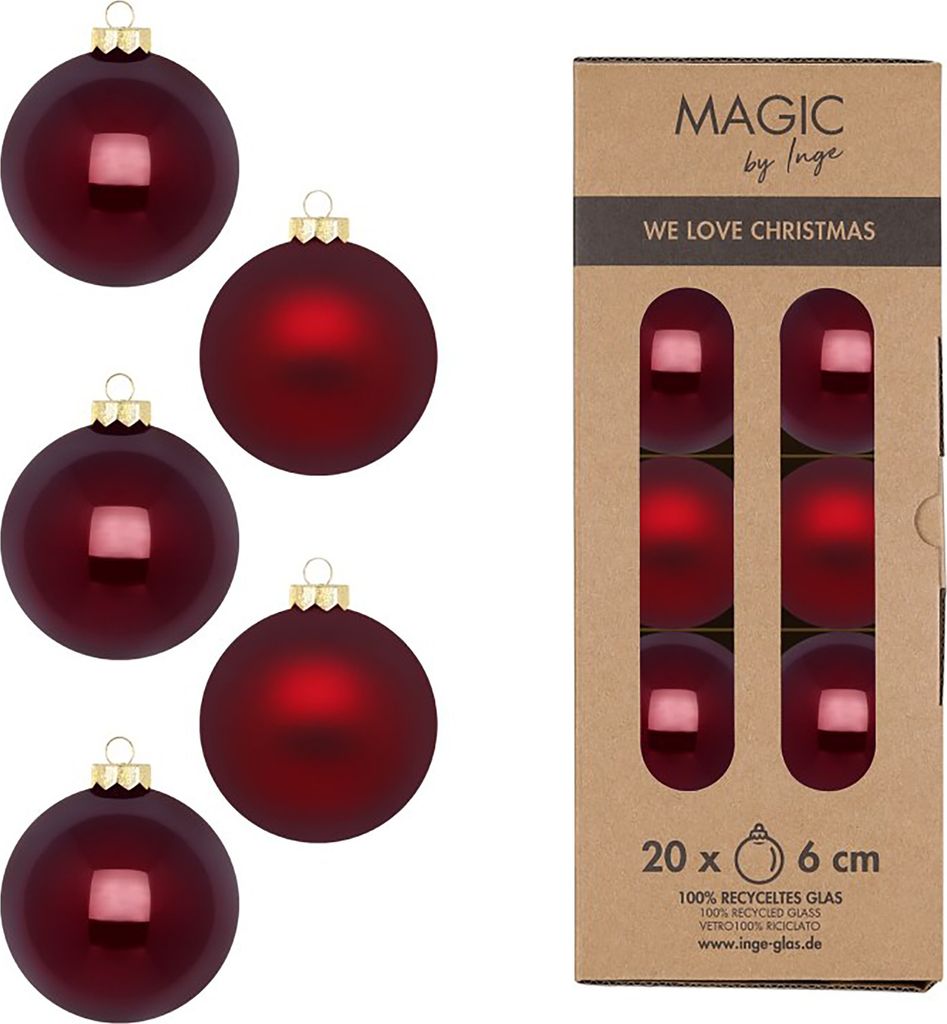 Weihnachtskugeln Glas 6cm 20 Stück - Smooth Port