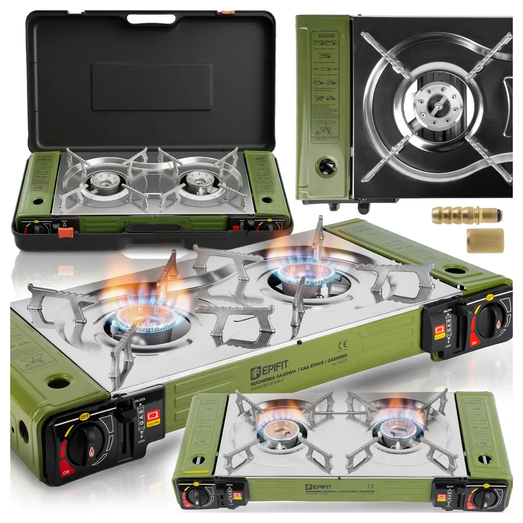 Réchaud gaz camping 2 feux Epifit pour cuisiner sans vent