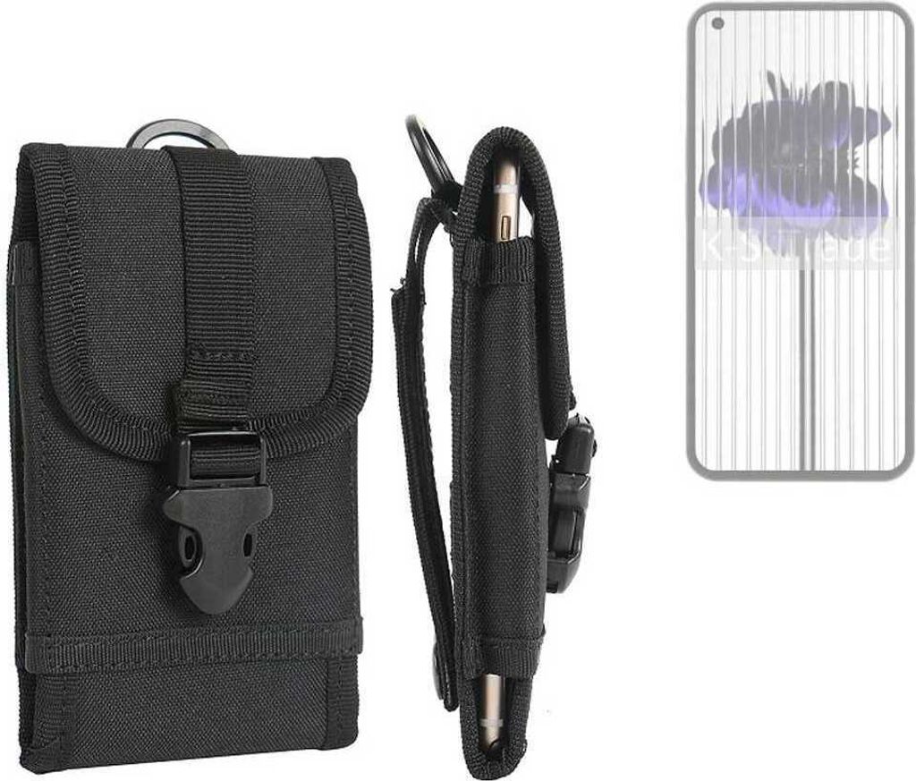 K-S-Trade Holster Handy Hülle kompatibel mit Nothing 1 Holster Handytasche Gürtel Tasche Schutz Hülle Robust Outdoor schwarz
