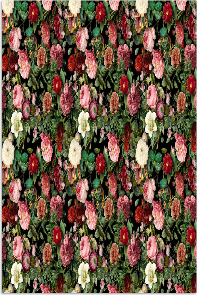 MuchoWow Poster Blumen - Rosen - Muster 120x180 cm - Kunstposter