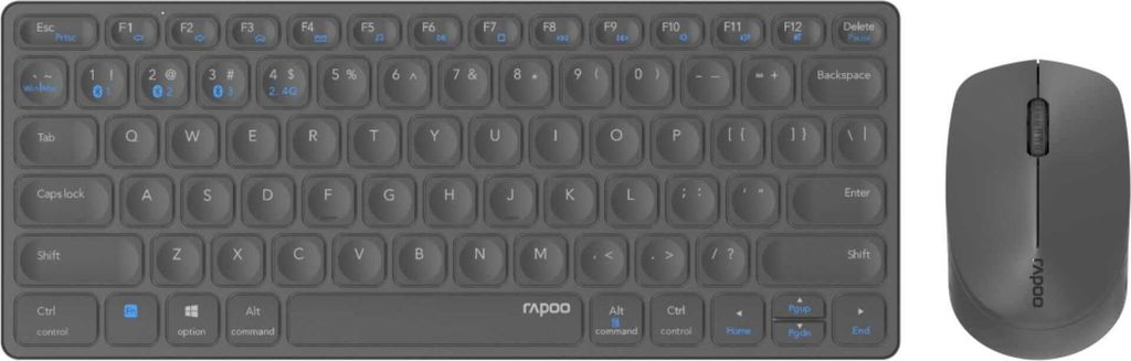 Rapoo 9600M Dunkelgrau Kabelloses Multimodus Deskset