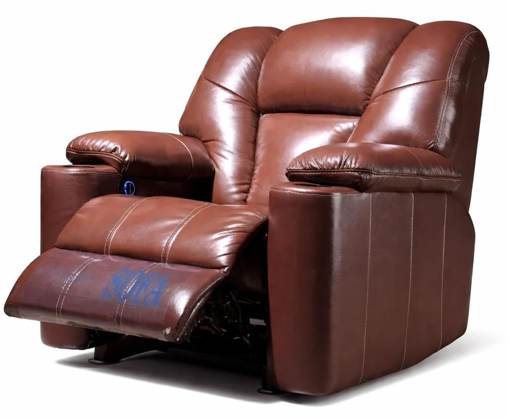 Relaxsessel Ledermaterial Moderner Stil Braune Farbe Weicher Sessel