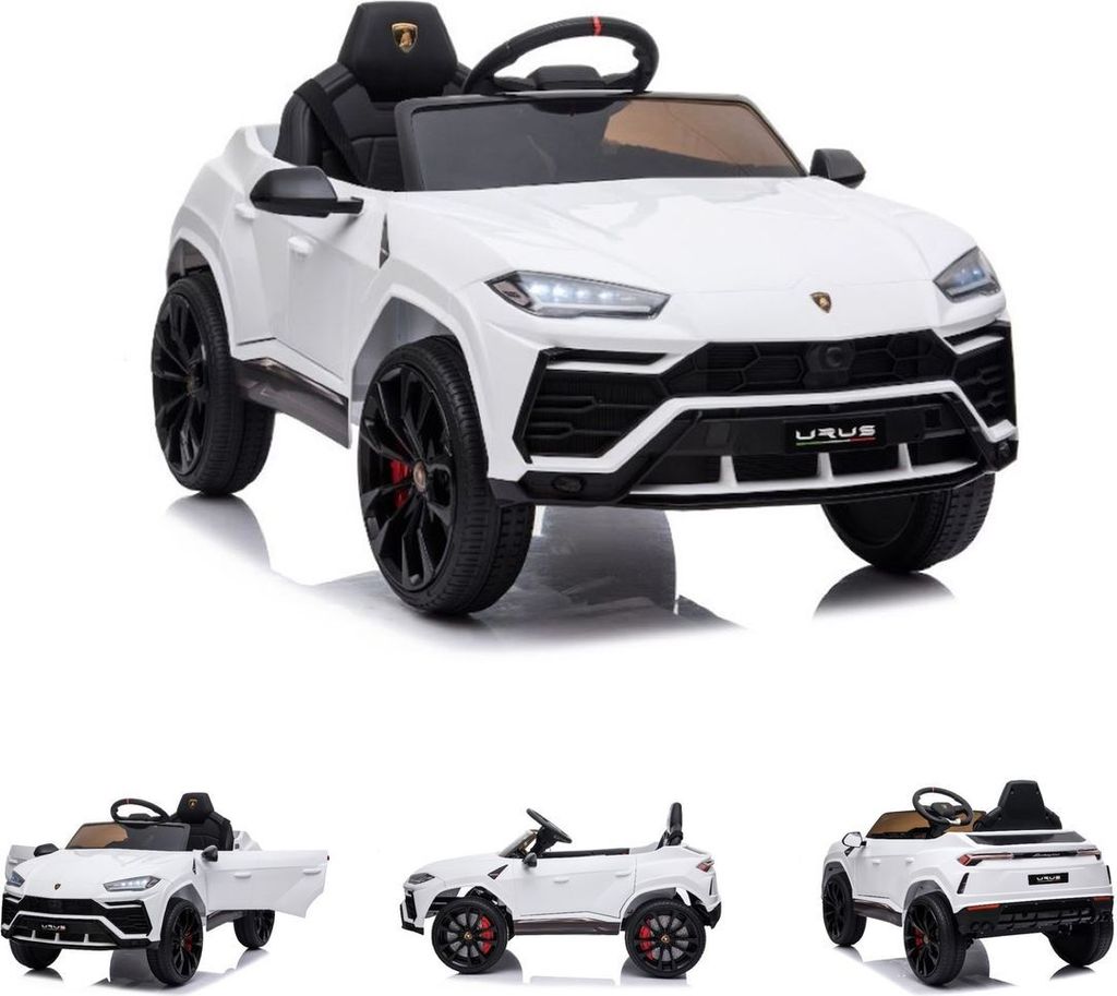 ES-Toys Kinder Elektroauto Lamborghini Urus, Radio, Mp3, EVA-Reifen Scheinwerfer weiß
